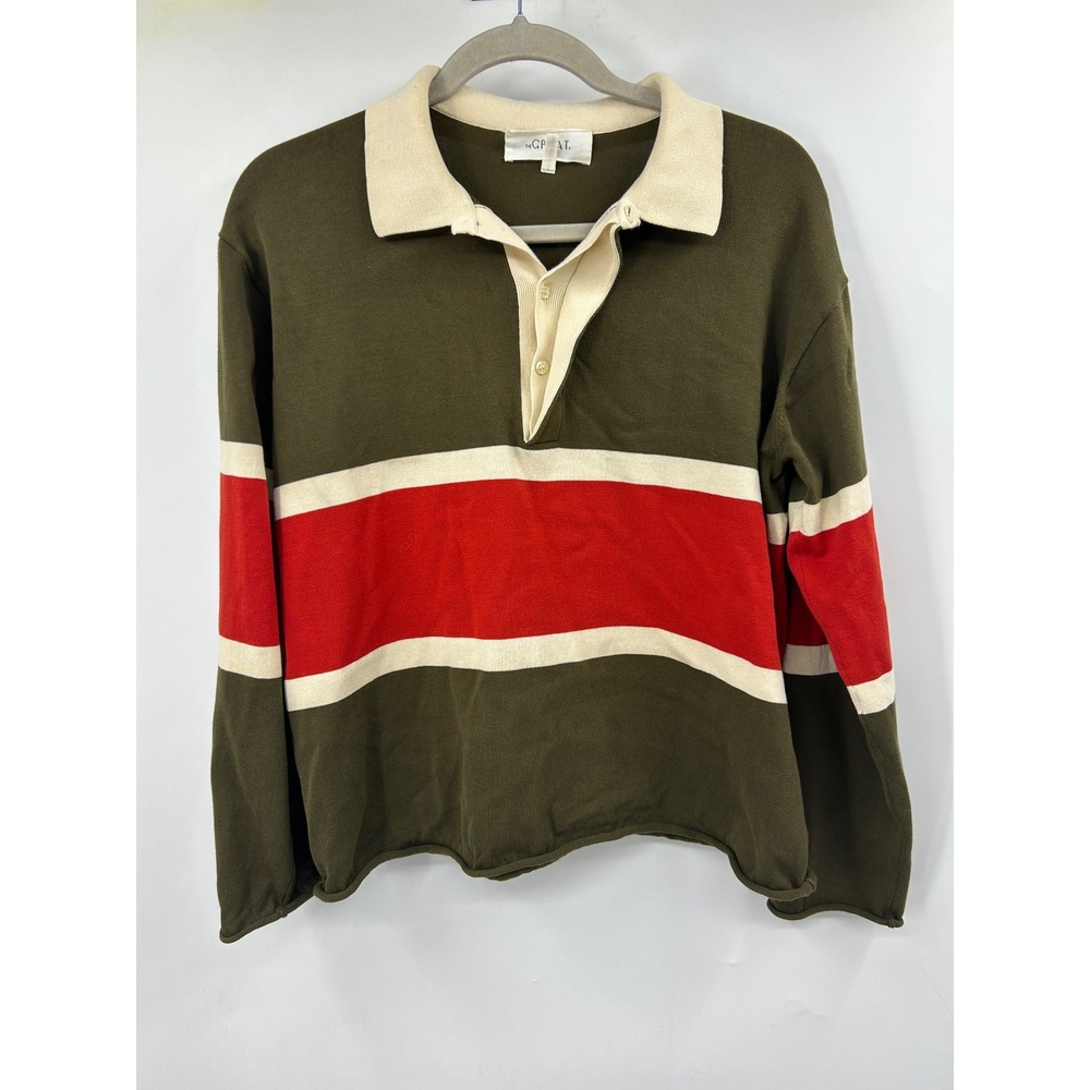 The Great. Jersey The Rugby The Great Army Green Hot Red Size 1 Small